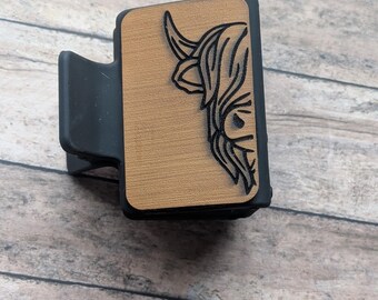 Highland Cow Leather Claw Clip-Laser Engraved Claw Clip-Highland Cow Gift-Highland Cow Hair Clip-Cow Claw Clip-Cow Hair Clip-Gift for Her