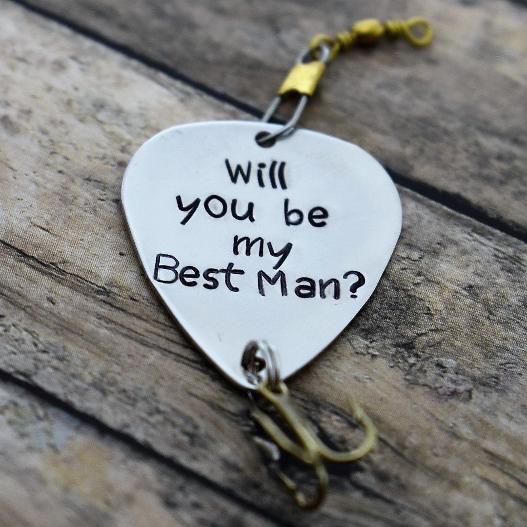 Handmade Stamped Fishing Lure -Will you be my Best Man