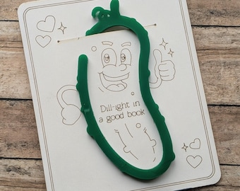 Pickle Shaped Bookmark-Pickle Bookmark-Funny Pickle Gift-Pickle Themed Gift-Acrylic Bookmark-Book Accessory-Gift for Reader-Stocking Stu