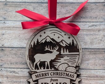 State Ornament-Wooden State Ornament-Long Distance Family Ornament -Long Distance Ornament-Family Christmas Gift-Christmas Ornament