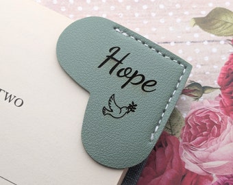 Hope Corner Leather Bookmark - Bible Bookmark - Christian Gift - Gift for Her - Gift for Him - Hope - Dove Bookmark - Faith Based Gift