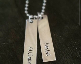 Personalized Hand Stamped Bar Name Necklace *Custom Necklace* *Name Necklace* *Bar Necklace