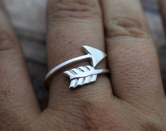 Arrow Wrap Ring - Sterling Silver -  Gift for Her - Anniversary Gift - Best Friends Gift - Boho Ring