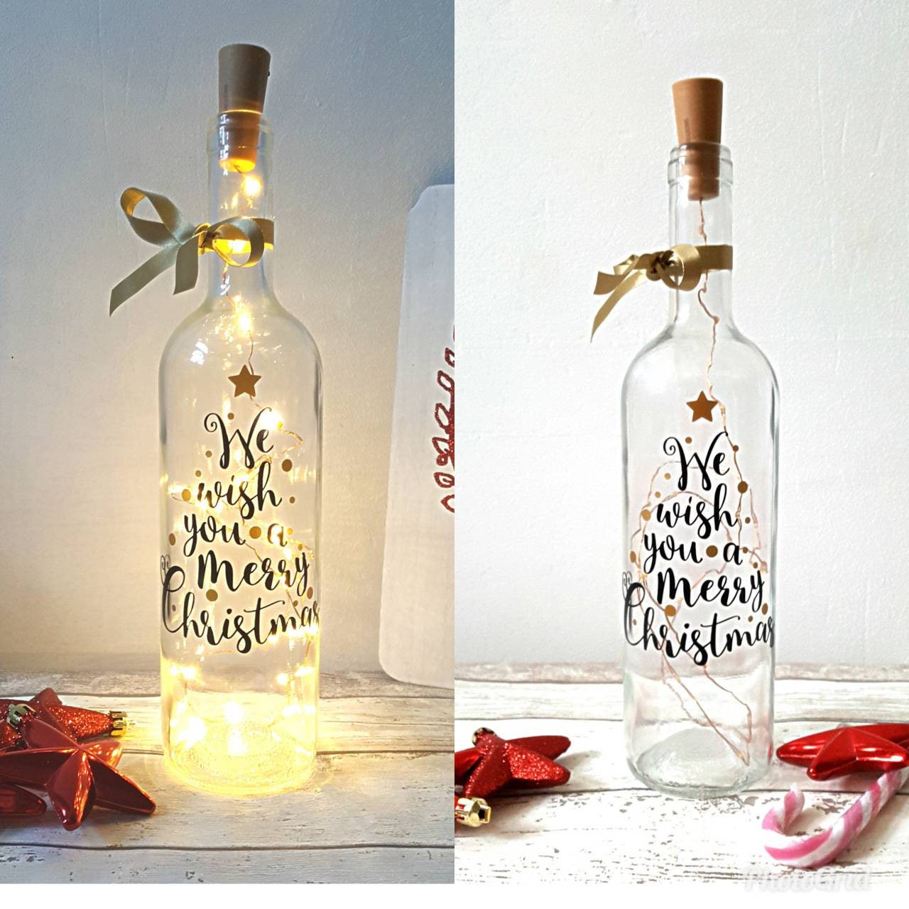 christmas lighting light up bottle christmas lighting Etsy