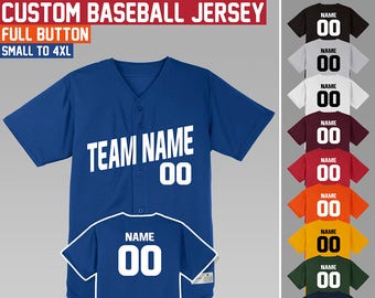 Custom Baseball Jersey / Small to 4XL / Full Button Jerseys / 