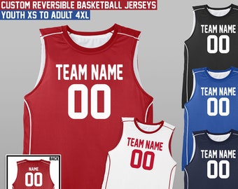 Reversible Basketball Jerseys / Youth and Adult Sizes / XS to 4XL / Custom Sleeveless Jersey / Team Uniform / Style - Jersey02