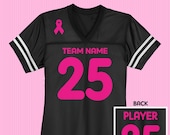 Breast Cancer Awareness Football Jersey / Women's Relaxed Fit / XS