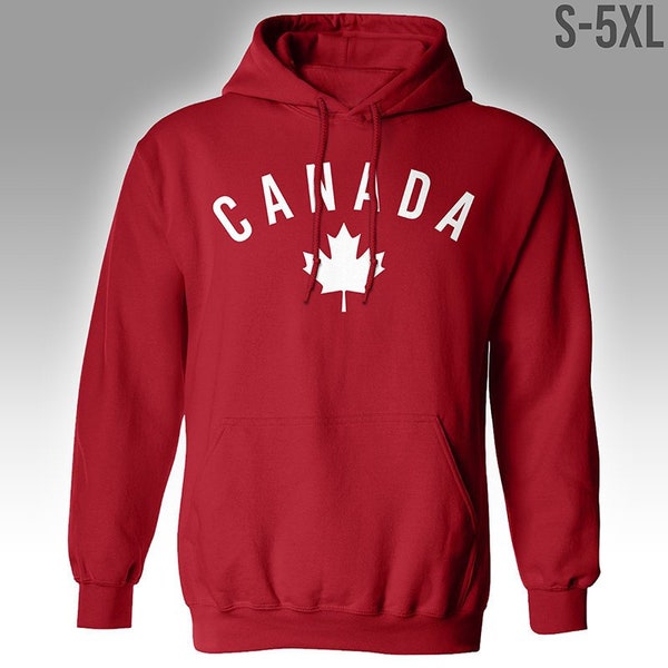 Canada Hoodie / Red Pullover Sweatshirt / Small to 5XL / Flag / Hoody / Canadian / Canadien / Gift Idea