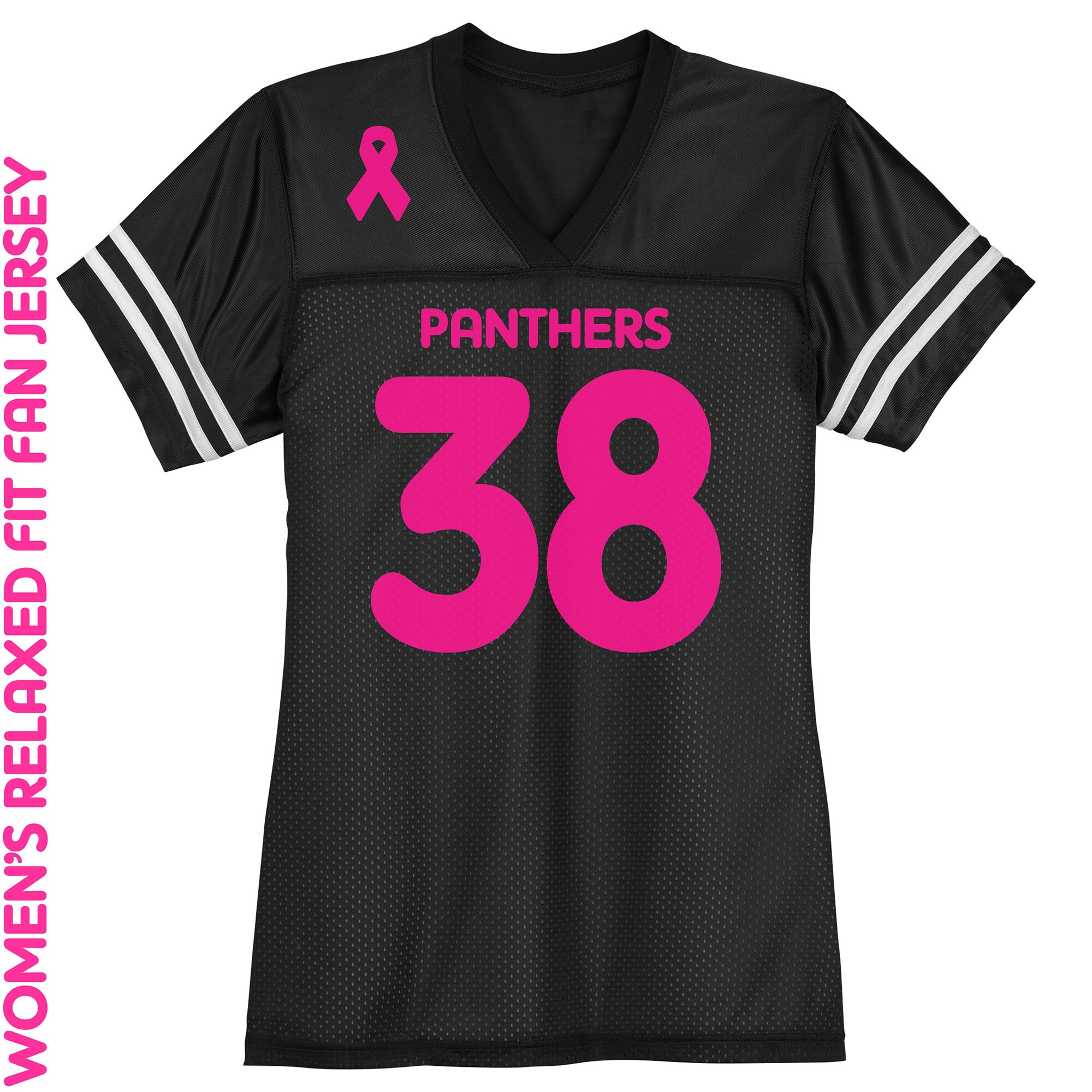 Breast Cancer Awareness Football Jersey / Women's Relaxed Fit / XS