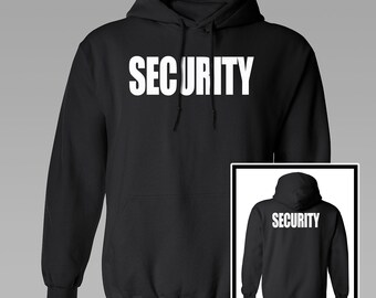 Security Hoodie / S to 5XL / Black Hooded Sweatshirt / Front - Etsy