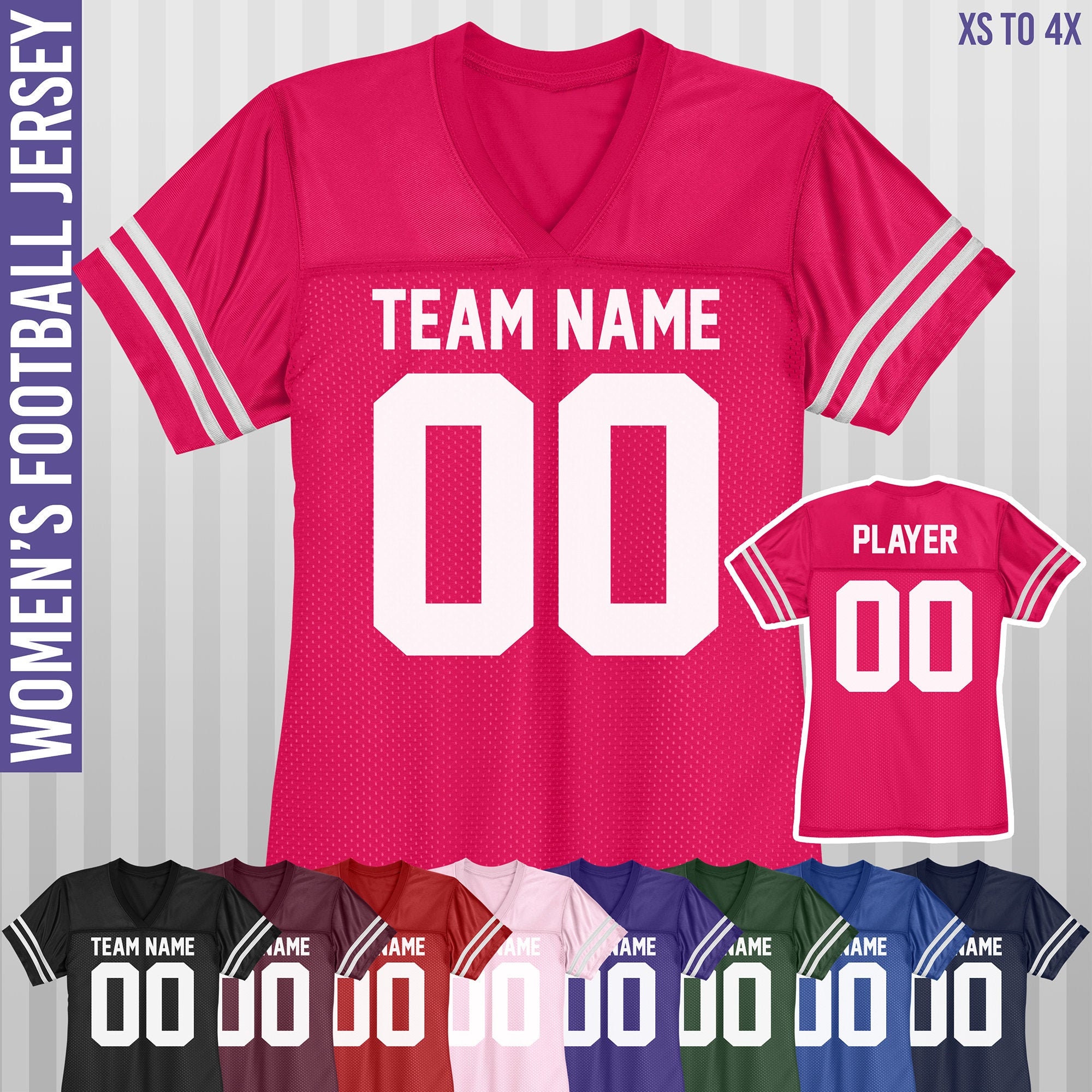 Women's Custom Football Jersey / XS to 4XL / Personalize / Etsy