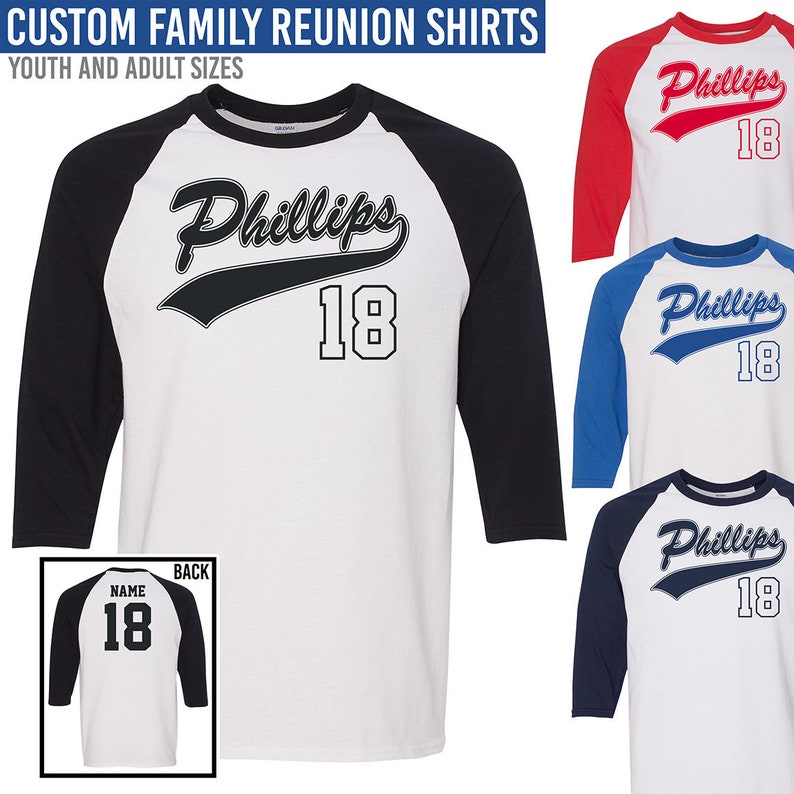Custom Family Reunion TShirts //// Baseball Style Shirt //// Etsy