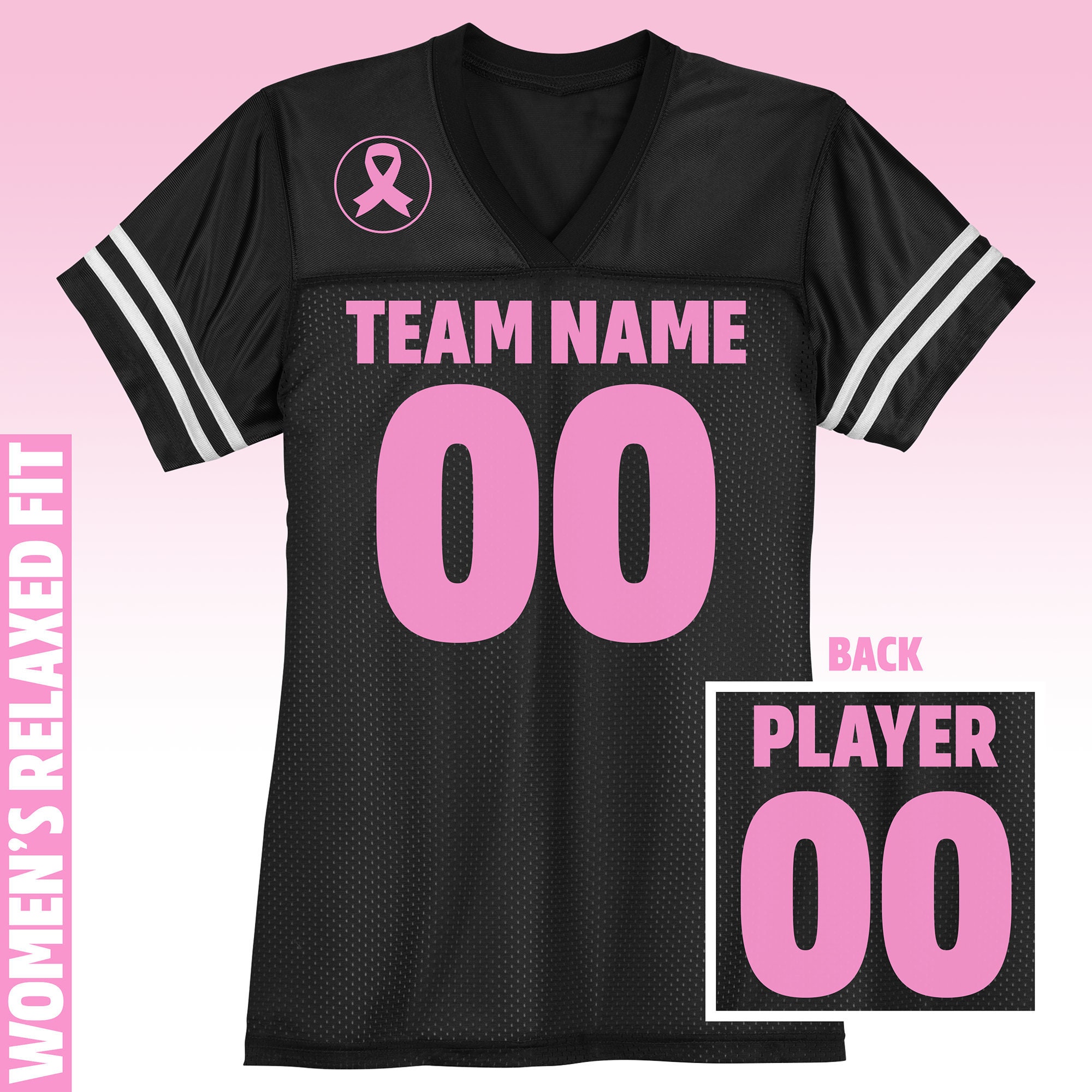 Breast Cancer Awareness Football Jersey / Women's Relaxed Fit