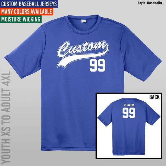 Custom Baseball Jerseys Youth XS to Adult 4X Moisture 