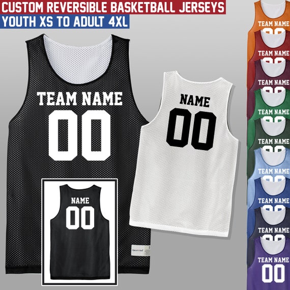 Custom Reversible Basketball Jersey / Youth and Adult Sizes / Mesh Tank  Jerseys / Uniform / Add Names and Numbers / Style Jersey03 