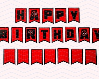 Deadpool Birthday Banner Customized