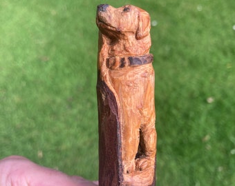 Labrador gesneden houten wandelstok topper wandelen wandelaar wandelaar man wandelstok hond kunst kunstwerk