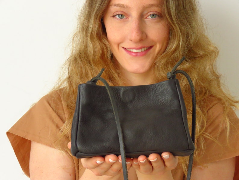 Small Leather Bag mini bag Black Small Bags minibag Etsy