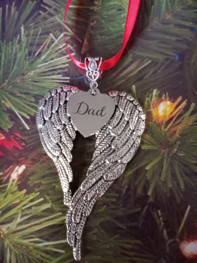 Dad Memorial Angel Wing Hanging Ornament / Angel Wings / Loss Etsy