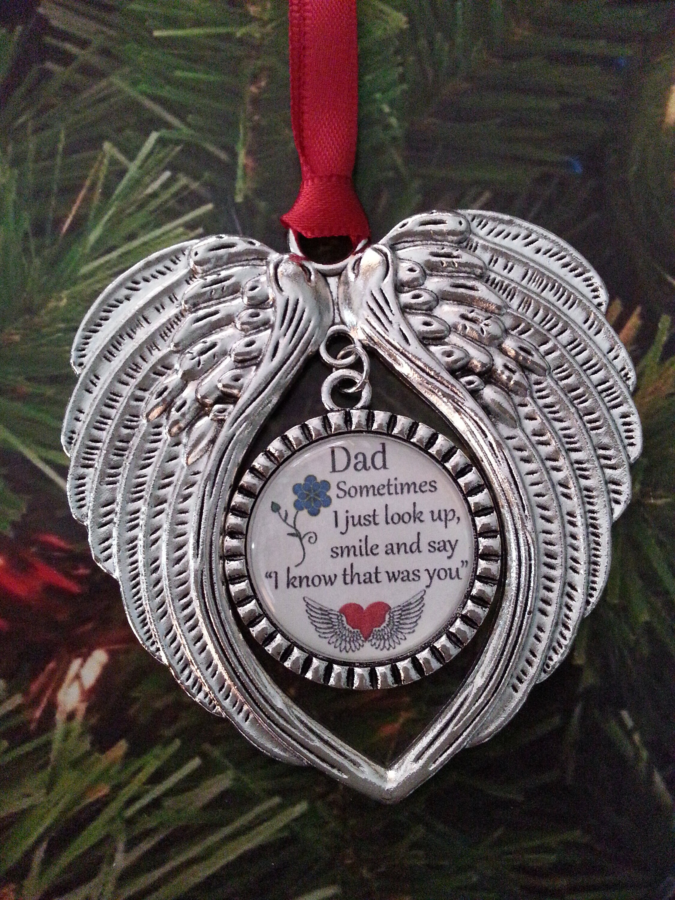 Dad / Mom /Memorial Christmas Angel Ornament / Grief / Forever Etsy