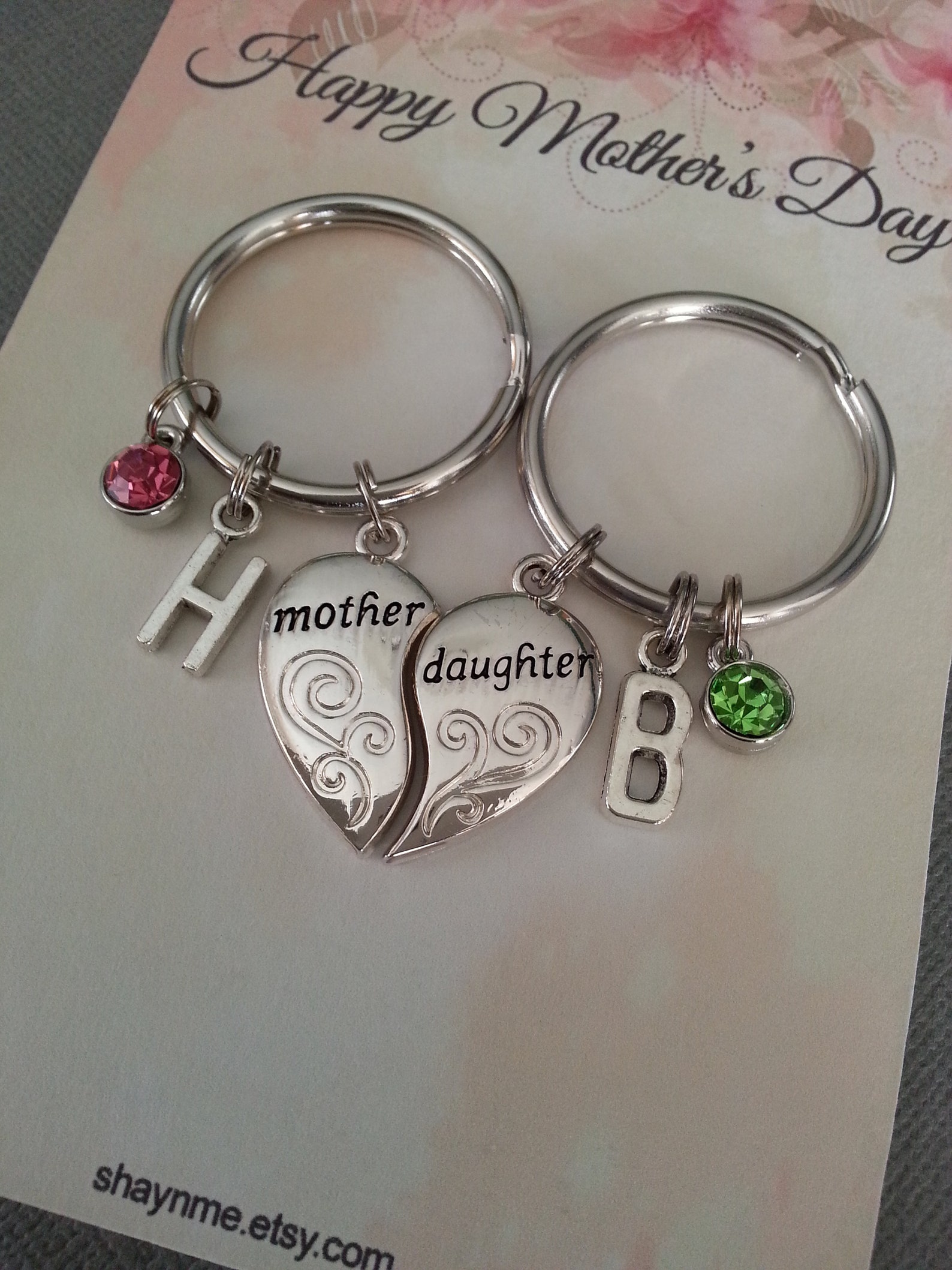 Set of 2 Mother and Daughter Keychains / Mothers Day Keychains Etsy