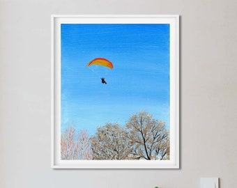 Sofort Download / druckbare Wandkunst / Acrylbild / Paragliding