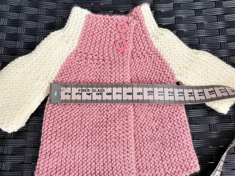 Preemie Baby Hand Knit Cardigan, Tiny Baby image 6