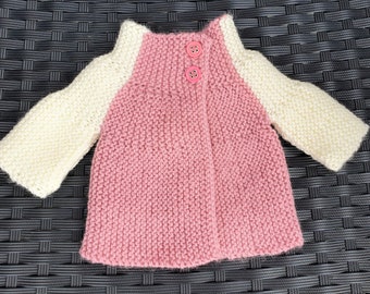 Preemie Baby Hand Knit Cardigan, Tiny Baby