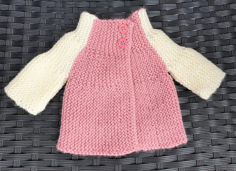 Preemie Baby Hand Knit Cardigan, Tiny Baby image 1