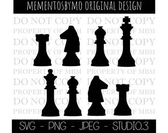 Chess Svg. Chess Pieces Svg. Chess Set Svg. Chess Outline, Silhouette ...