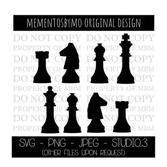 Chess Pieces Svg. Vector Cut file for Cricut, Silhouette, Pdf Png Eps Dxf,  Decal, Sticker, Vinyl, Pin