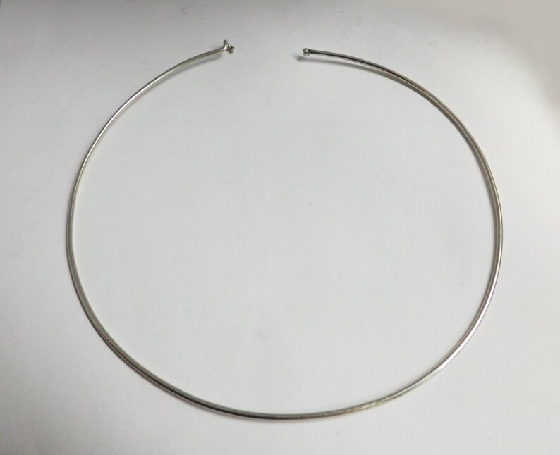 Neck Cuff Sterling Silver Round Necklace Wire Necklace Etsy