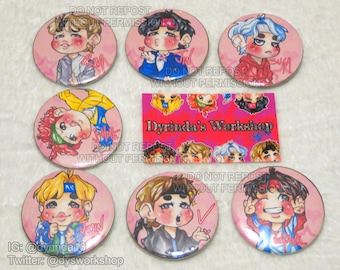 K-pop BTS HEADBANDTAN Pinback Buttons