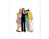 Customized DIGITAL Portrait Illustration in JPG and PDF format- for Wedding/Christmas/ Birthday/Shower - gift