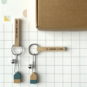 Coffret Couple de Porte-clés Maison avec message "à bientôt à la maison"