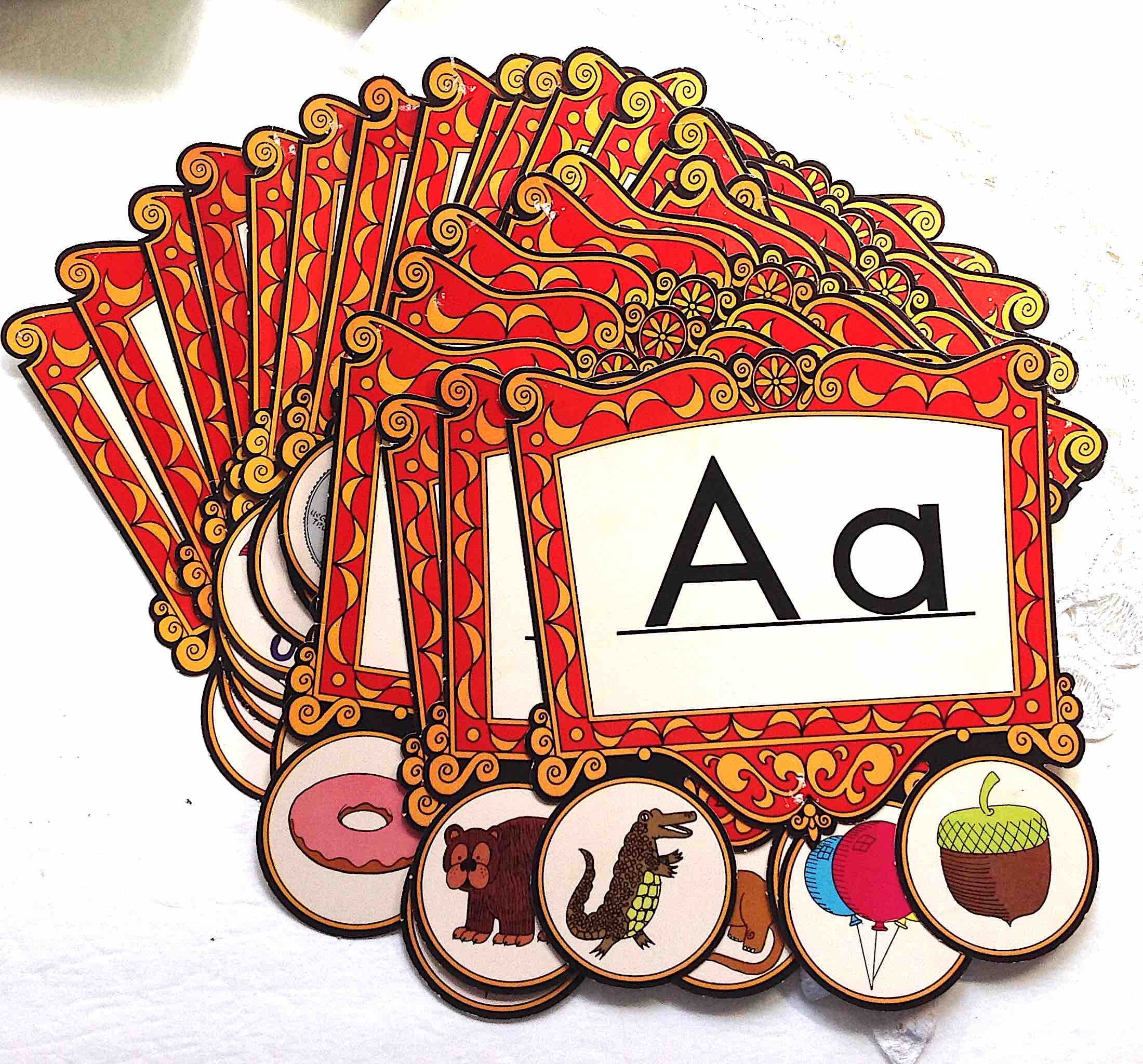 Vintage Alphabet Flash Cards A Z 26 Cardboard ABC Home Etsy