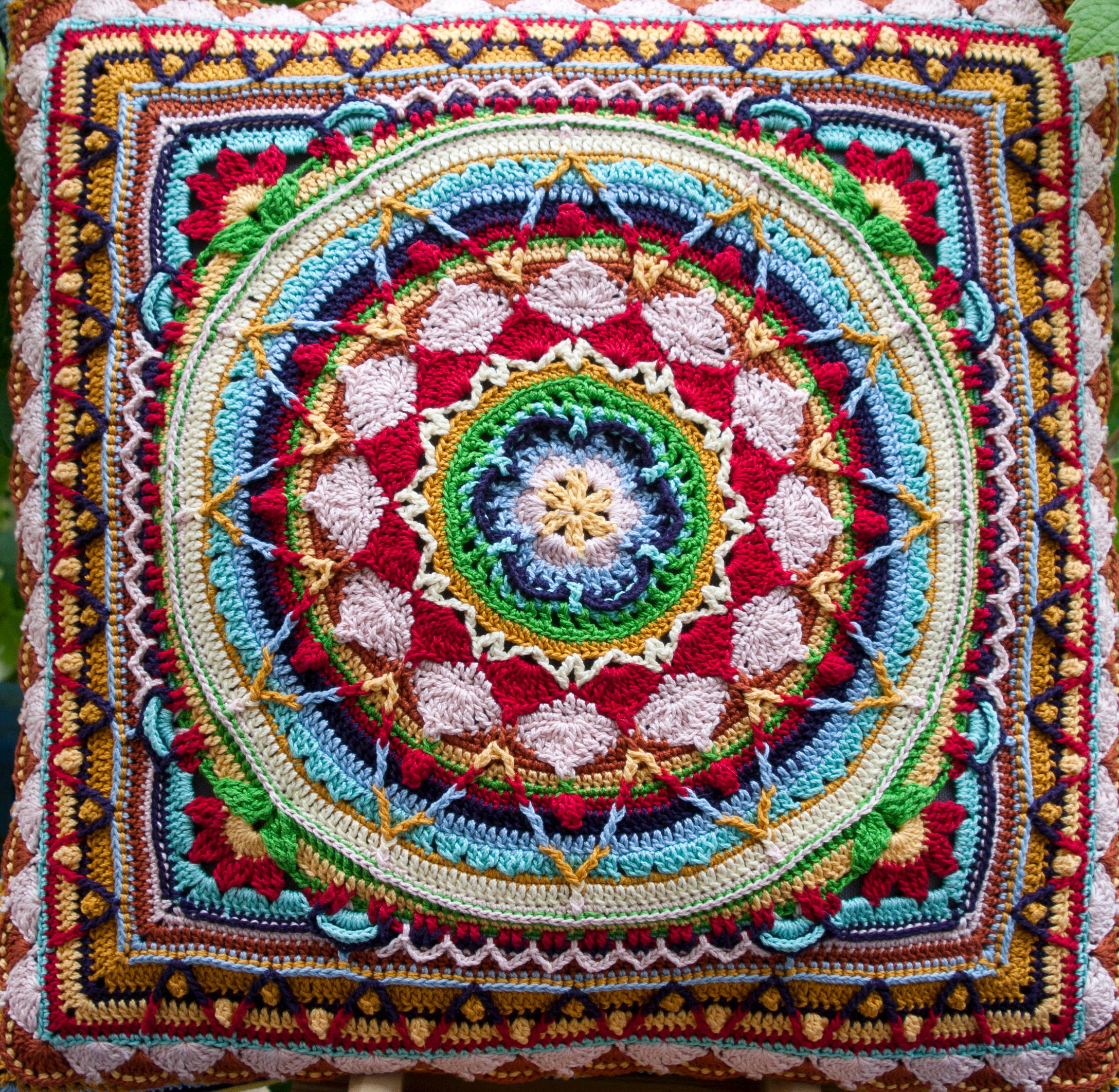 Mandala Crochet Square Pour La Couverture Coussin ou Autre Projet