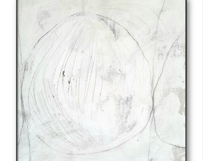 White Picture Let There Be Light II - A refreshing artwork in a smaller format - commissioned abstract painting