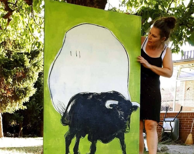 Individual bull paintings - commissioned abstract paintings