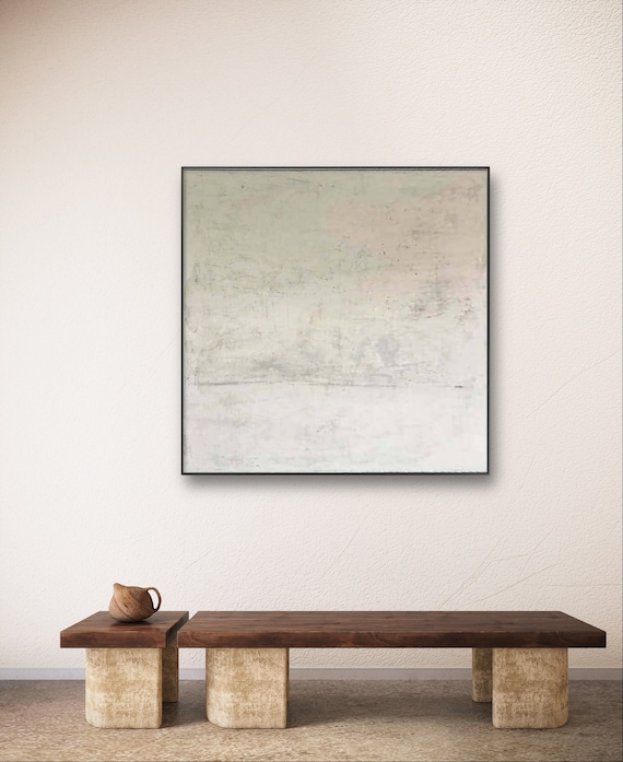 Picture in white and beige - An individual work of art for your wall - Commissioned abstract painting
