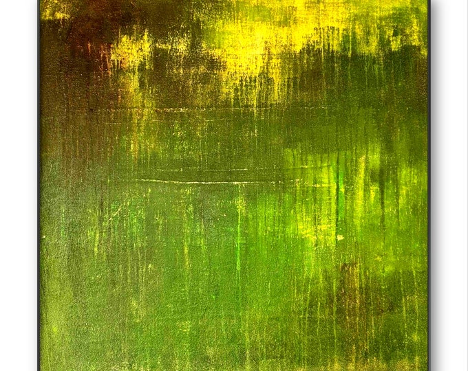Custom commissioned painting: Large, simple painting in calming green - abstract commissioned painting