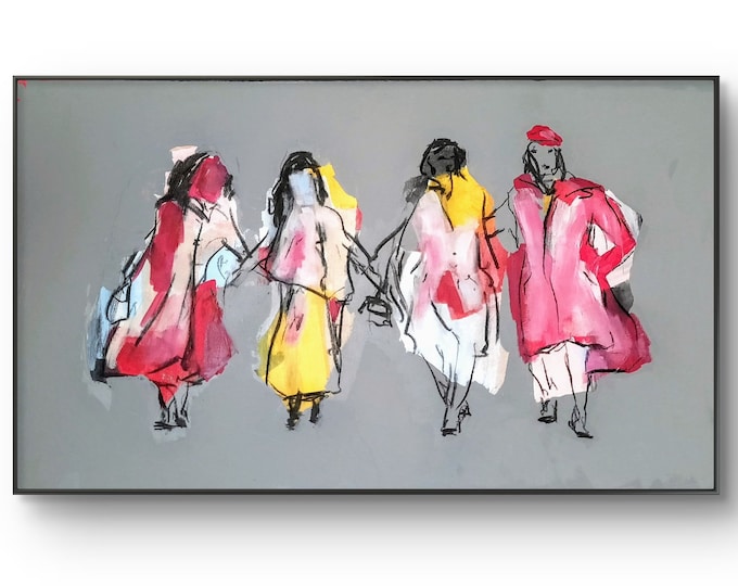 City Chic for friends' weddings - abstract paintings commissioned as a wedding gift - abstract commissioned artwork