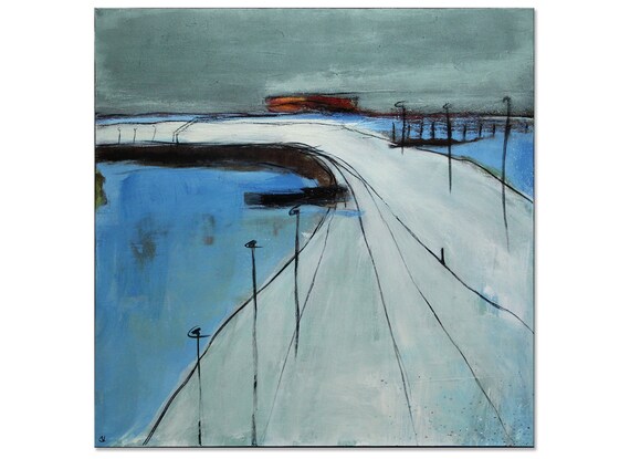 blue landscape / niesel wall / 100 x 100 cm