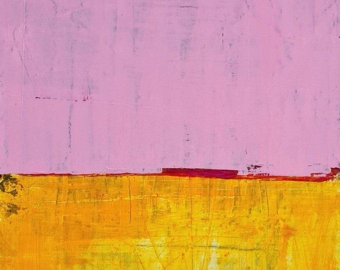 Commissioned painting - Pink and yellow painting on commission - Rest bench - Abstract commissioned painting