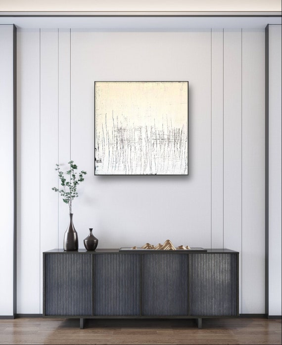 Modern painting in scratch technique - Individual artworks on commission - Commissioned abstract painting