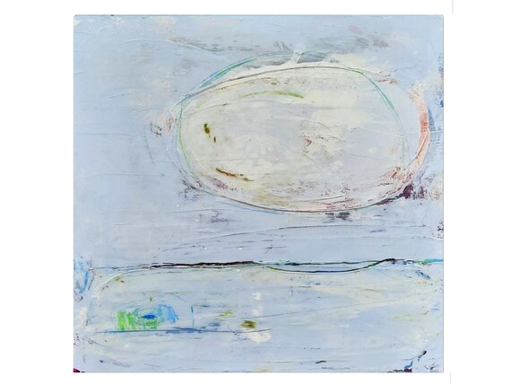 light blue painting / Once / 100x 80 cm