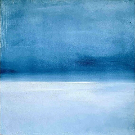 Pictures in blue - maritime landscape - 100 x 100 cm - commissioned painting abstract