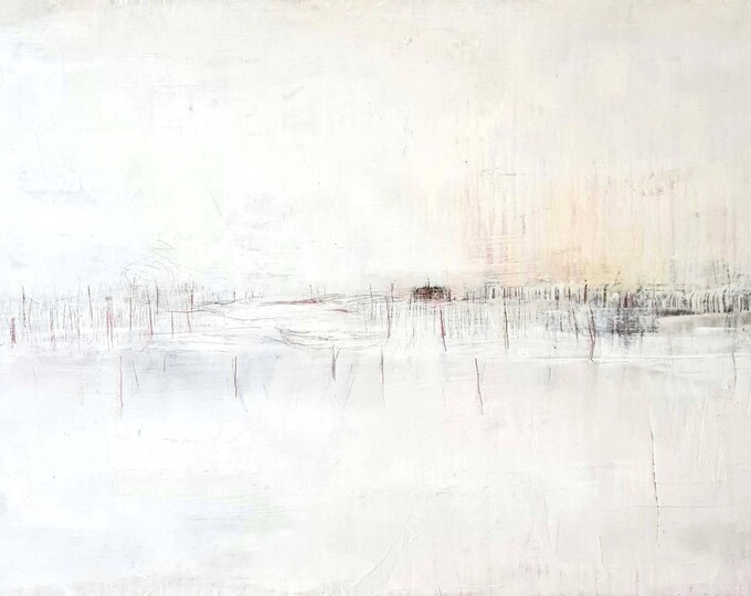 Abstract white painting - Beautifully shaped and harmonious - Commissioned abstract painting