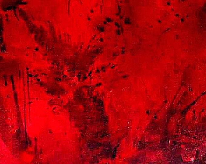 Paintings in red - Butterfly - 120 x 120 cm - Commissioned abstract painting