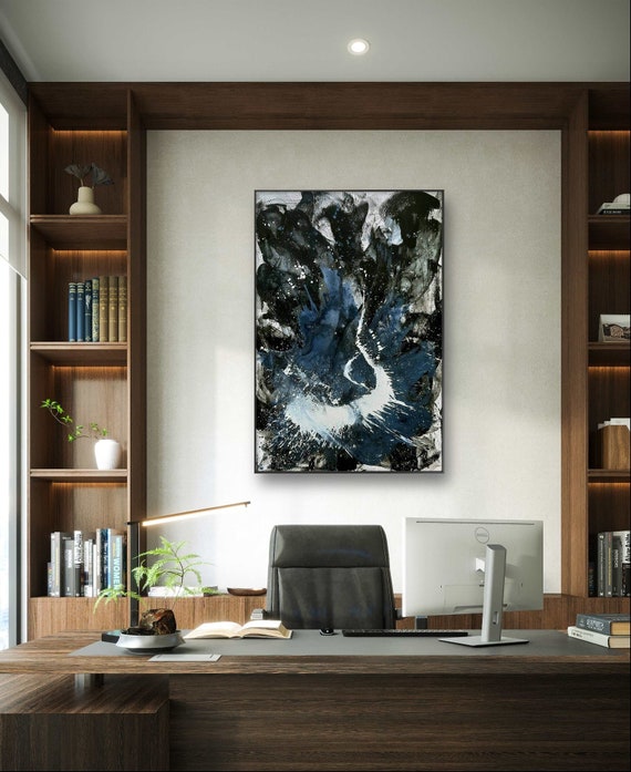 Powerful artwork - inspiration in black and white - commissioned painting abstract